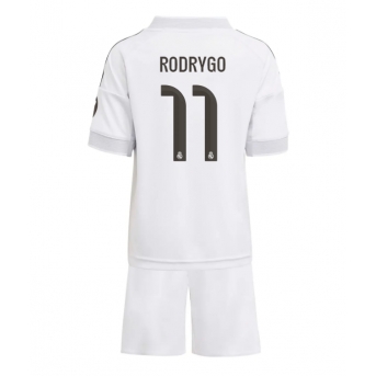 Billige Fotballdrakt Real Madrid Rodrygo Goes #11 Replika Hjemmedraktsett Barn 2025-26 Kortermet (med bukser)